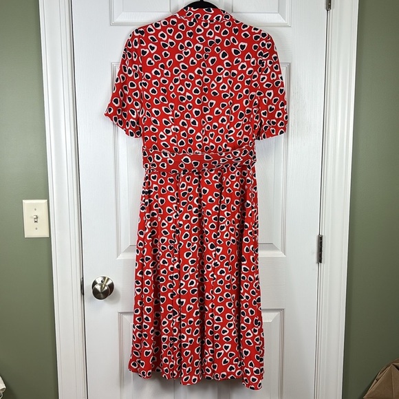 NWT J. Crew Rudbeckia red heart print midi dress sz 6 - Picture 12 of 12